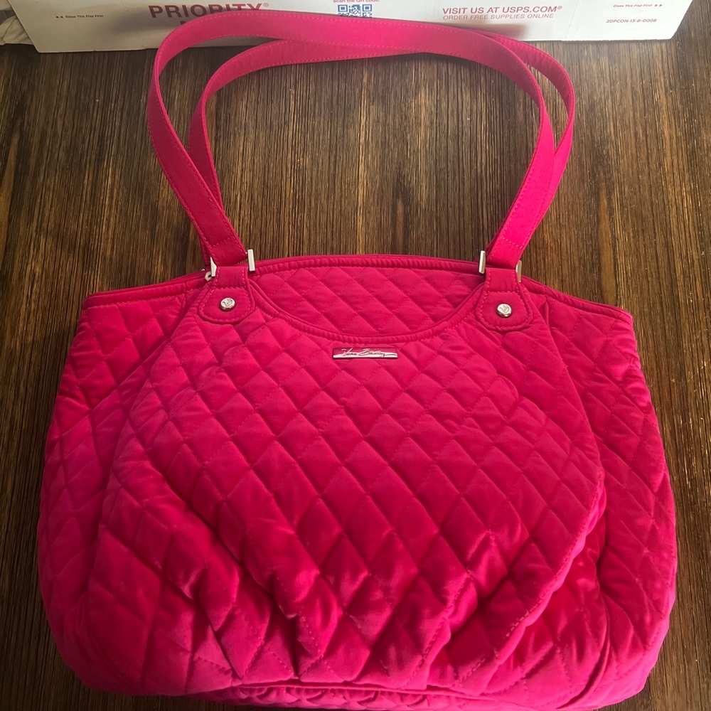 Vera Bradley Glenna microfiber shoulder bag bright pink